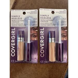 Lot (2) Covergirl Simply Ageless Triple Action Concealer #350‎ Warm Beige